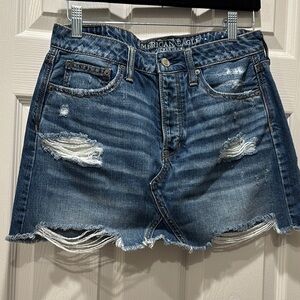 American Eagle Distressed Denim Skirt